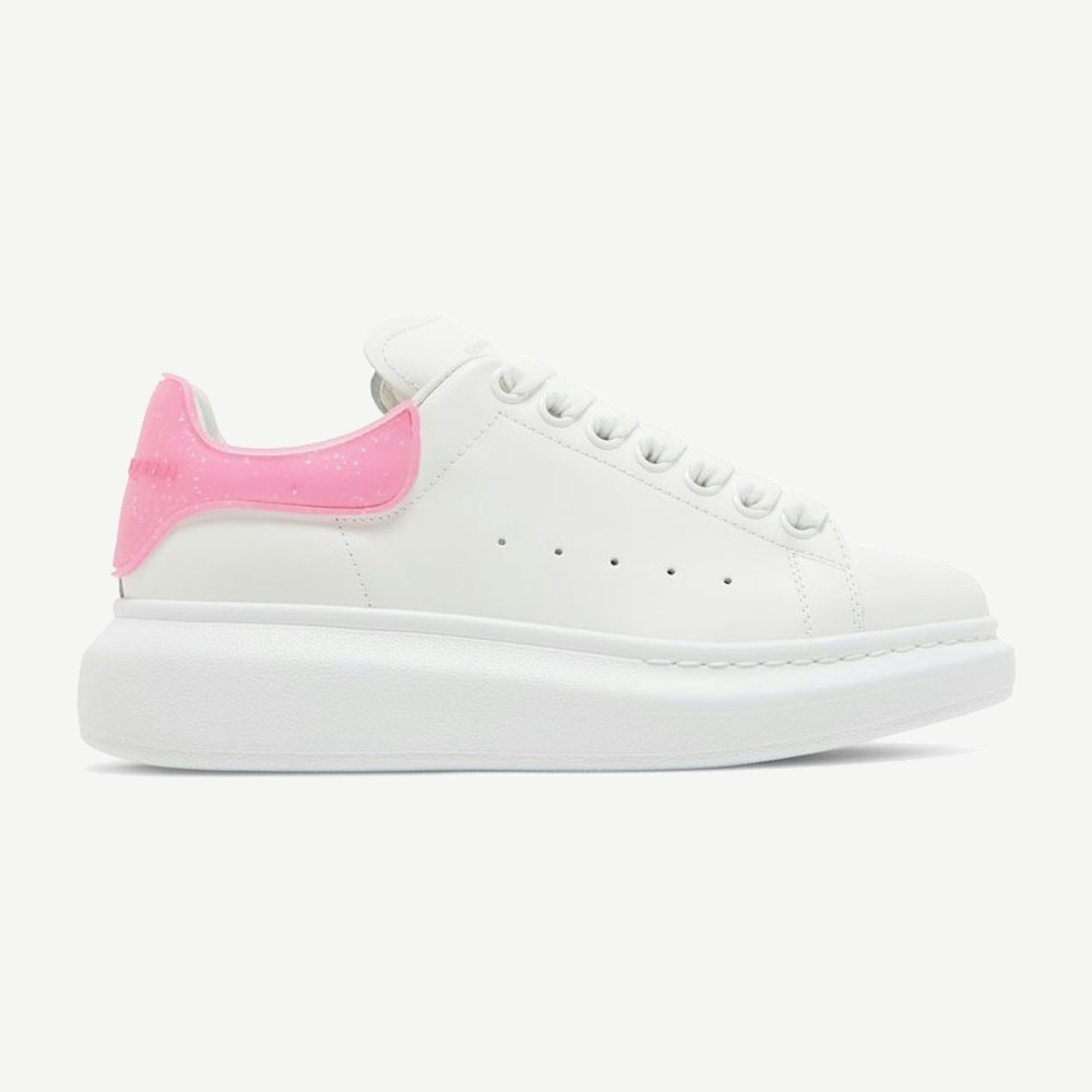 Oversized White Bright Pink Glitter W