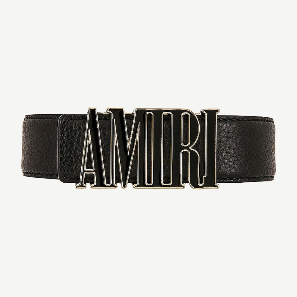 Core Logo Buckle Belt Black Gold Tone