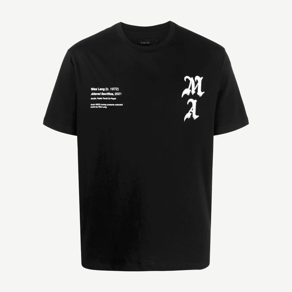 X Wes Lang Checker Skull T Shirt Black