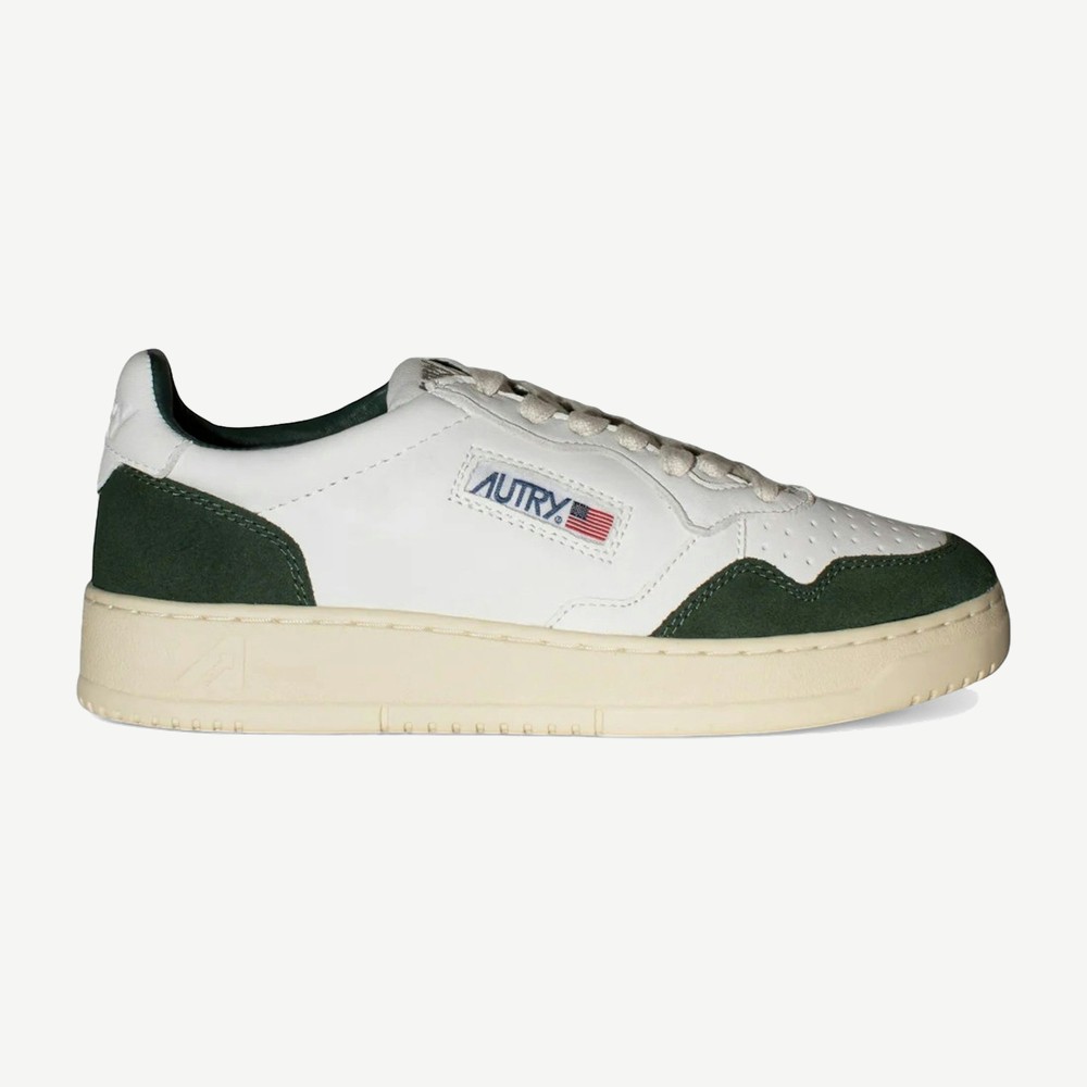 Medalist Leather Low White Bottle Green