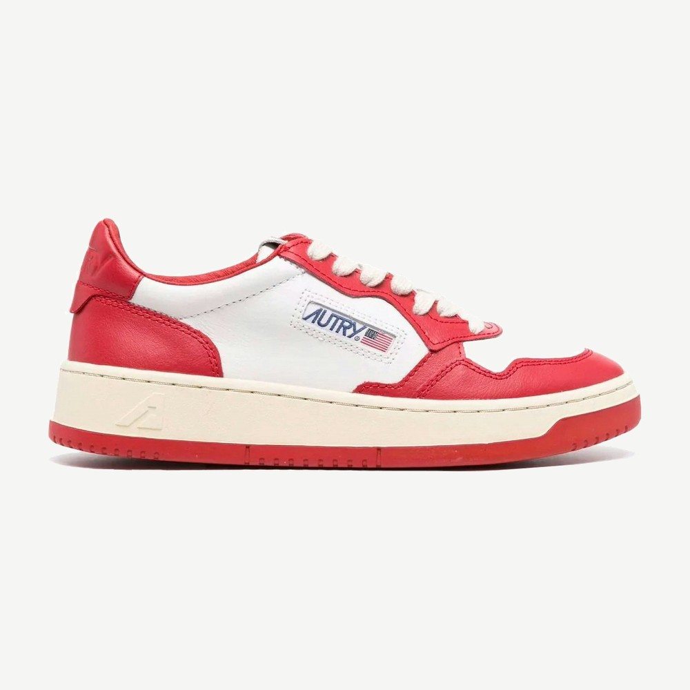 Medalist Leather Low White Red W