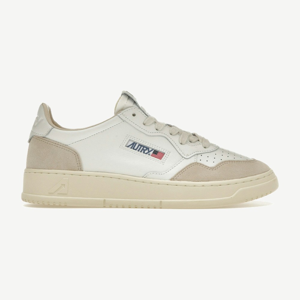 Medalist White Beige Suede