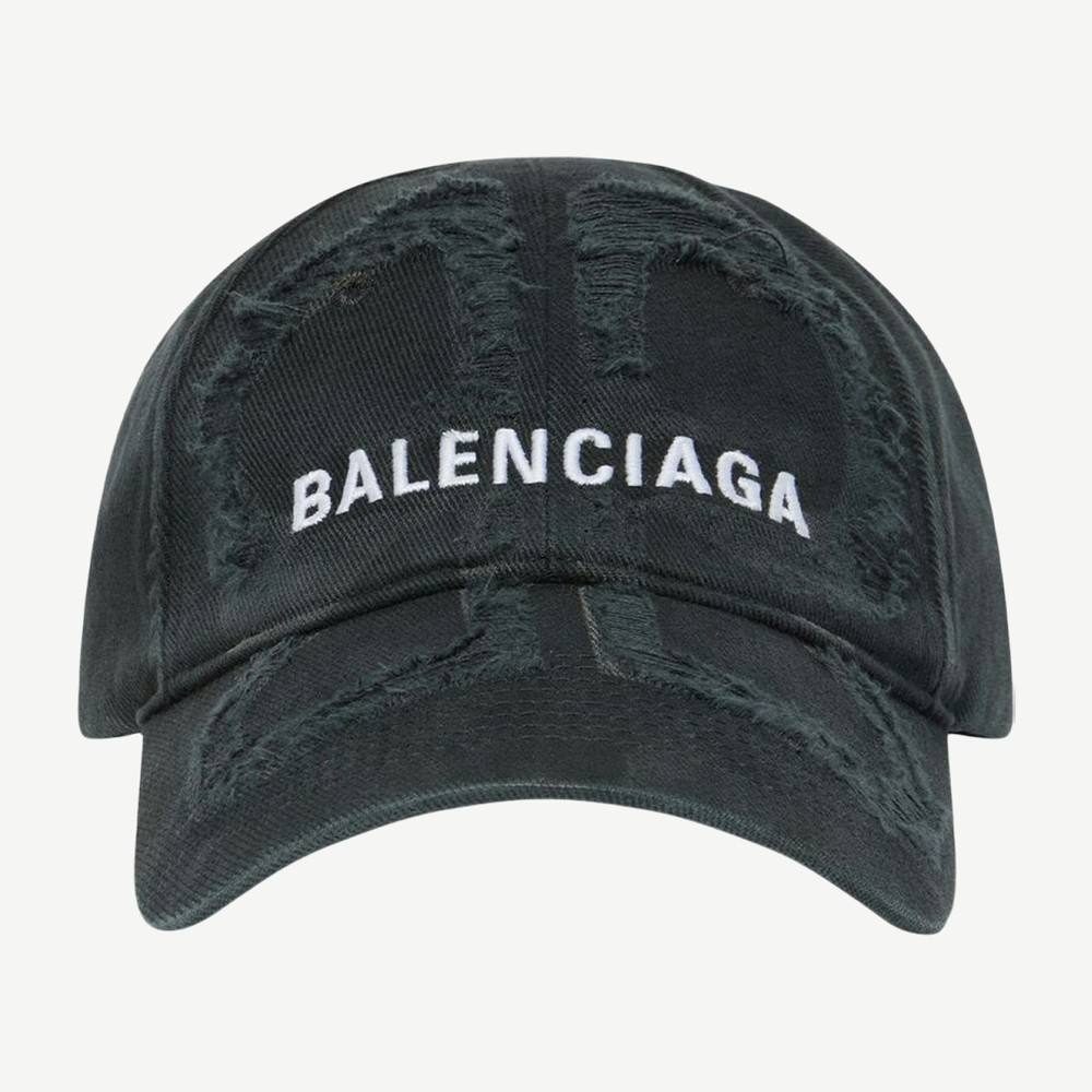 Bb Laser Destroyed Velcro Tab Cap Black White