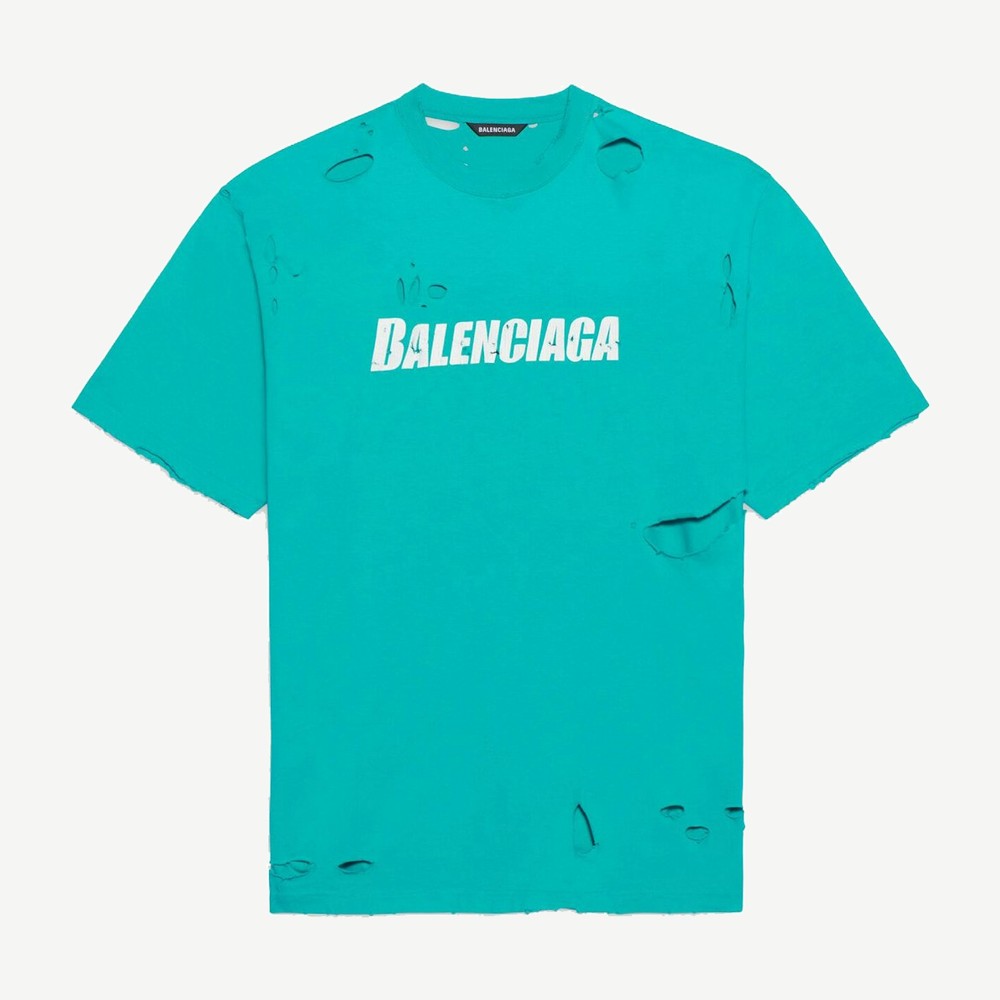 Caps Destroyed Flatground T Shirt Navy White V