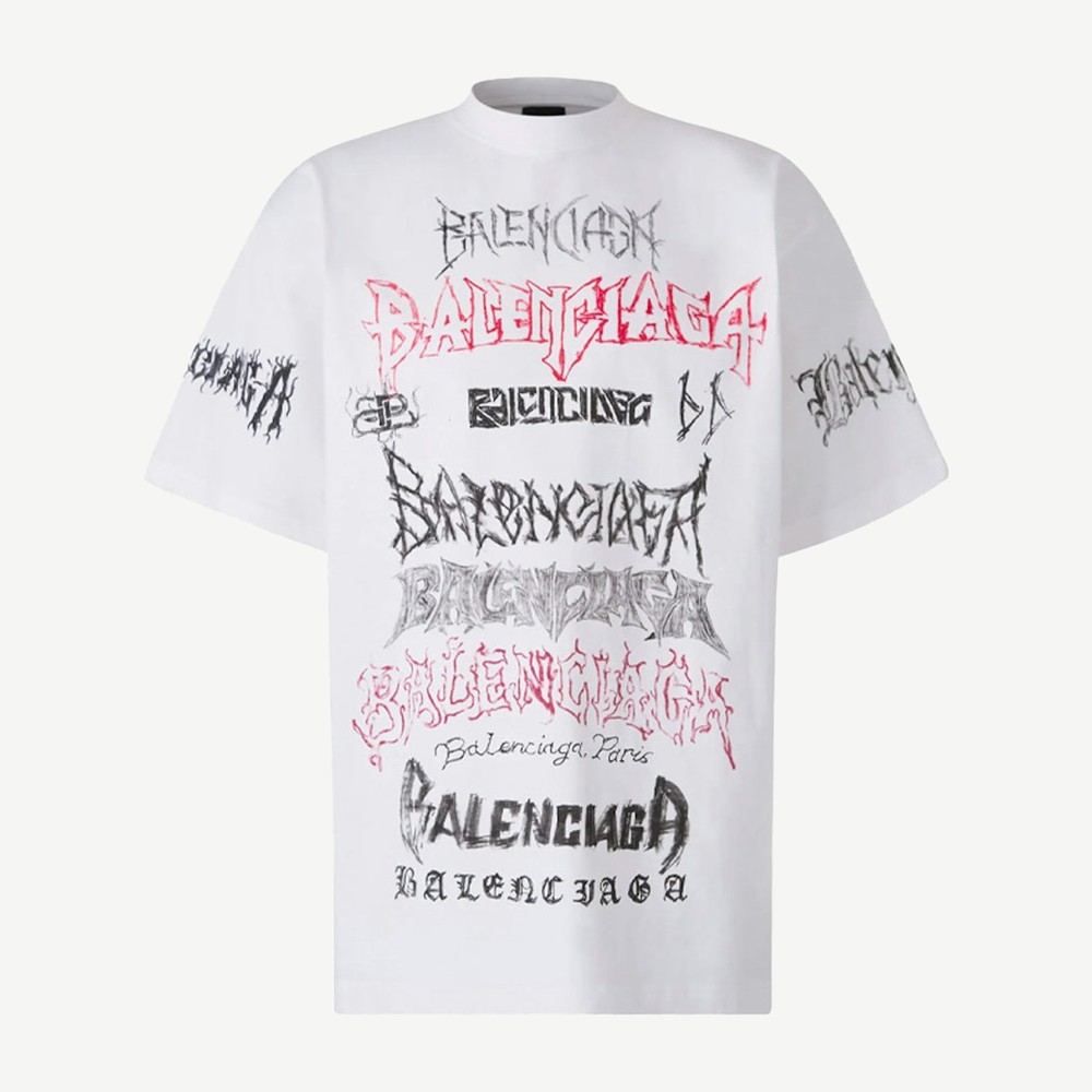 Diy Metal Logo White Tee White
