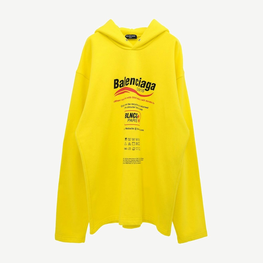 Dry Cleaning Logo No Rib Hoodie Yellow