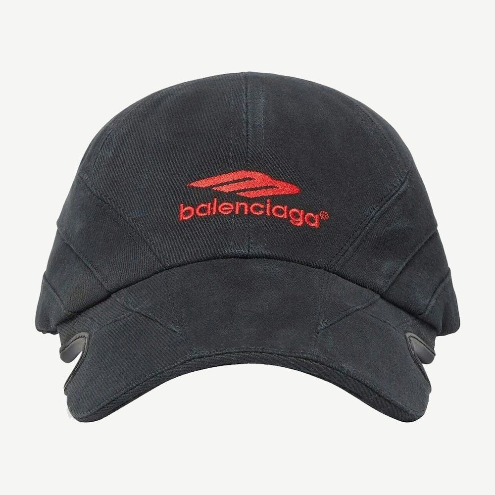 Logo Print Cap Grey Red