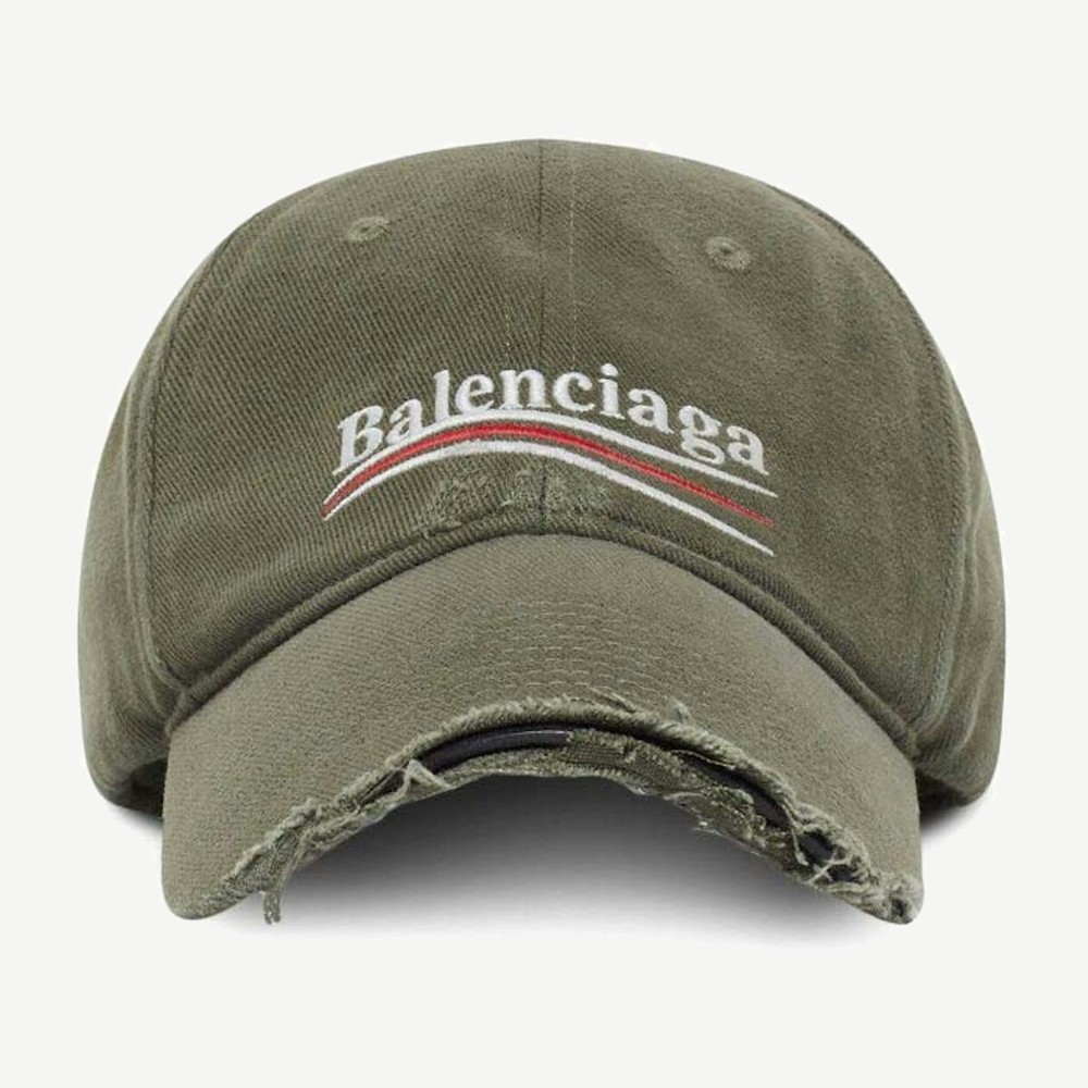 Political Campaign Distressed Cap Khaki Multi
