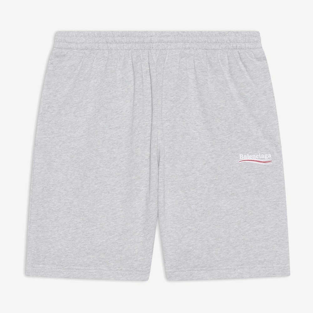 Political Campaign Sweat Shorts Grey White Red