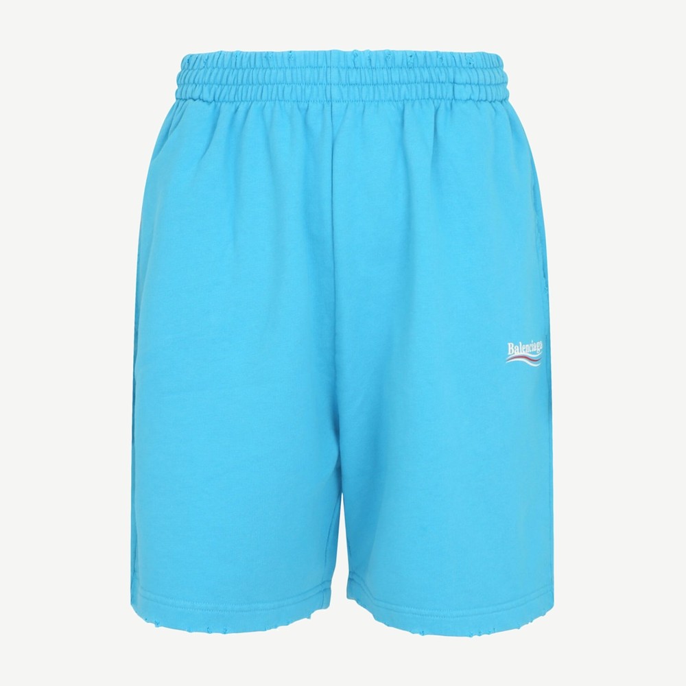Political Campaign Sweatshorts Azure White Red