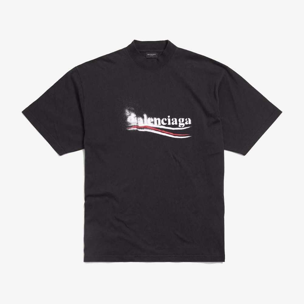 Political Stencil T Shirt Black White