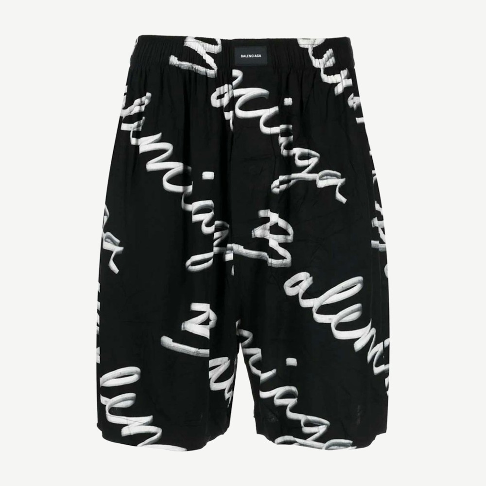 Scribble Logo Bermuda Shorts Black