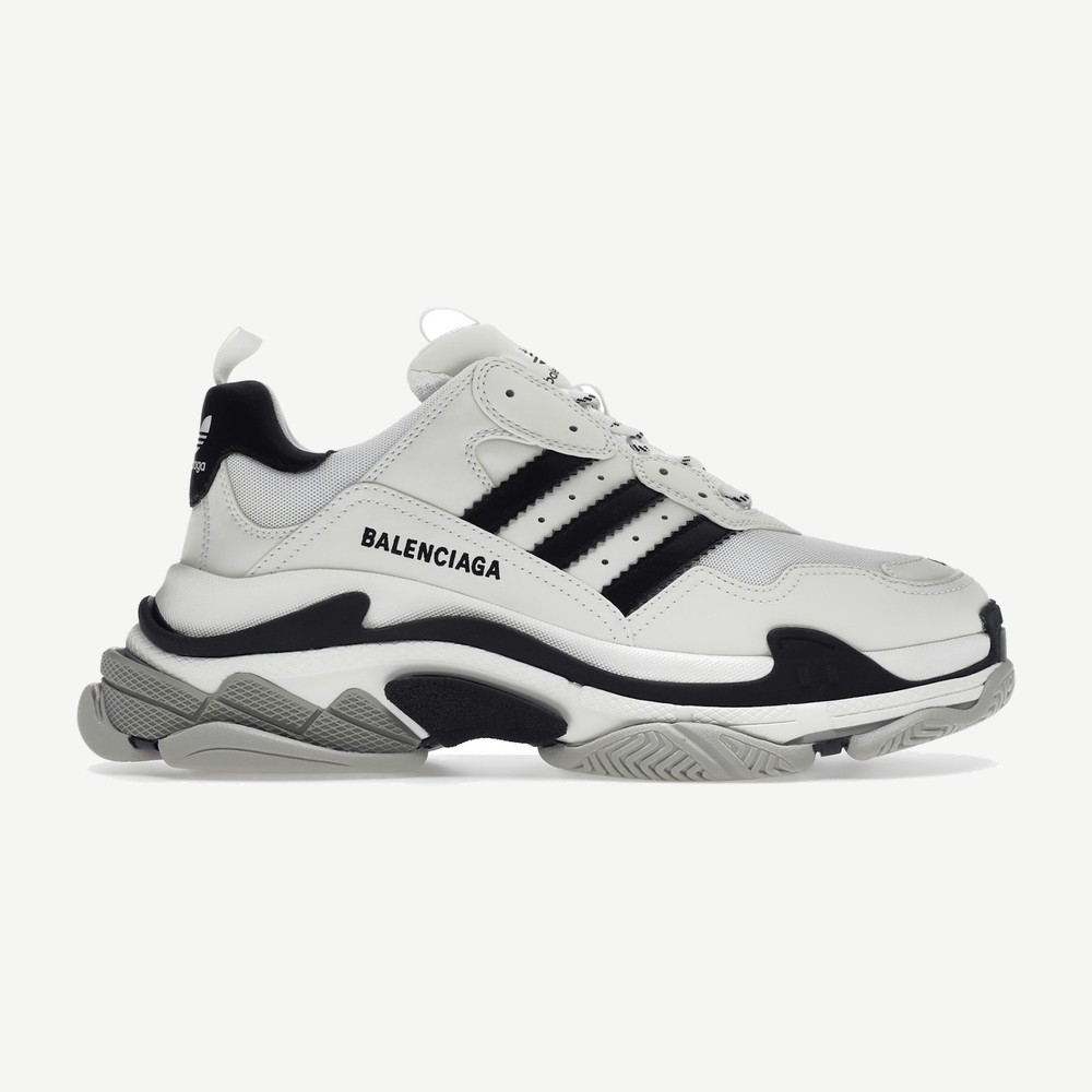 Triple S Adidas White Black