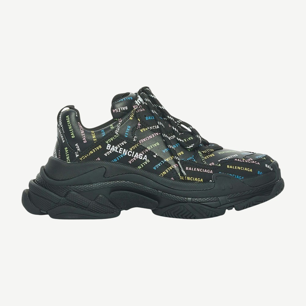 Triple S Allover Logo Black Multicolor