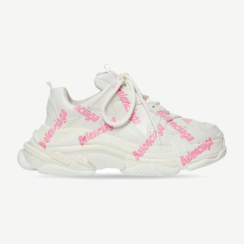 Triple S Logotype Trainers White Pink