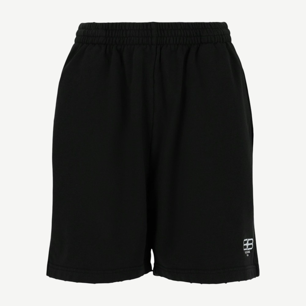 Womens Bb Paris Icon Sweat Shorts Washed Black White