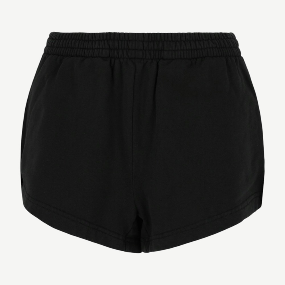 Womens Faded Fleece Running Shorts Stonewash Black