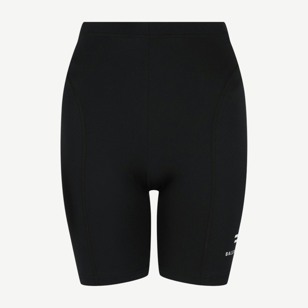 Womens Logo Print Athletic Cycling Shorts Black White