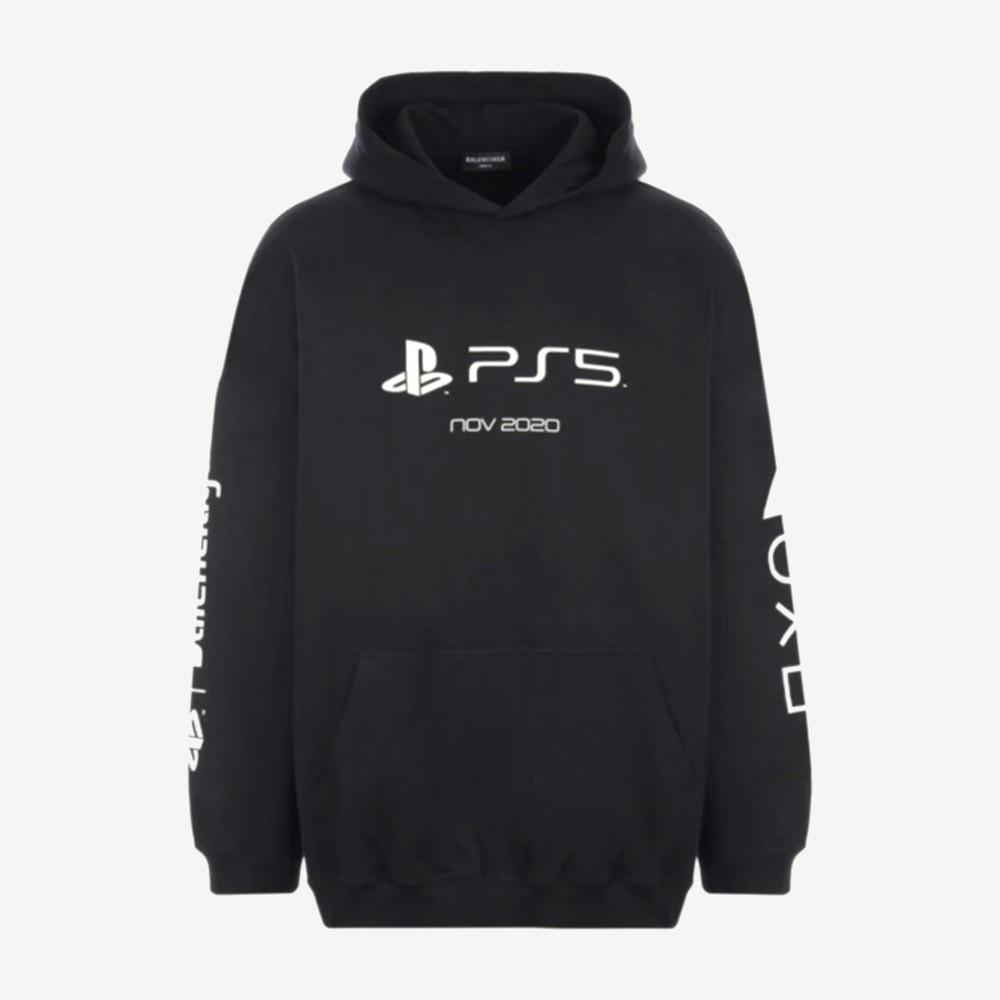 X Playstation Oversize Cotton Hoodie Black