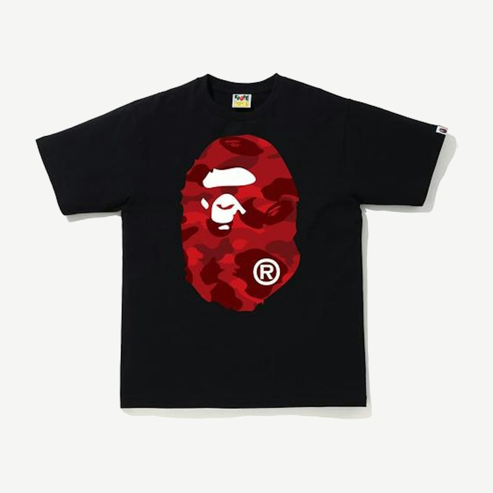 Color Camo Big Ape Head T Shirt Ss20 Black Red