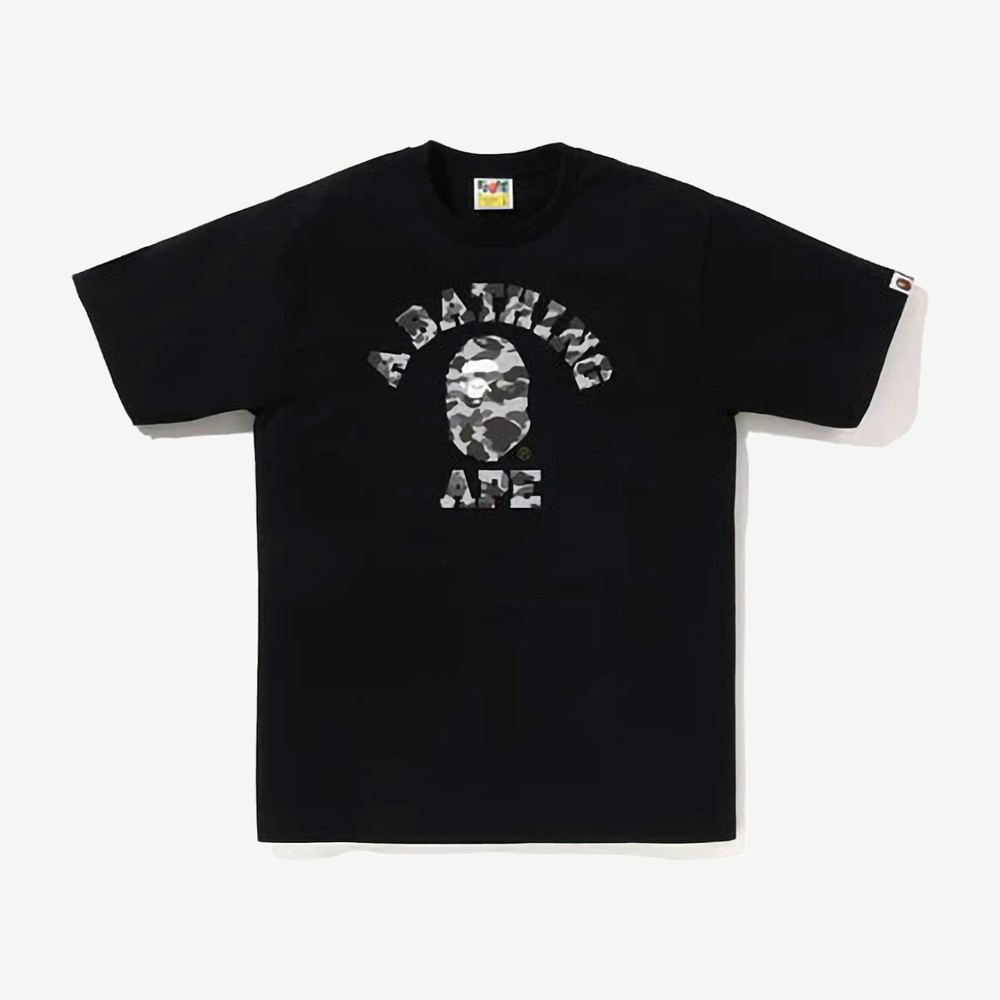 Heather Gray Camo College Tee Black