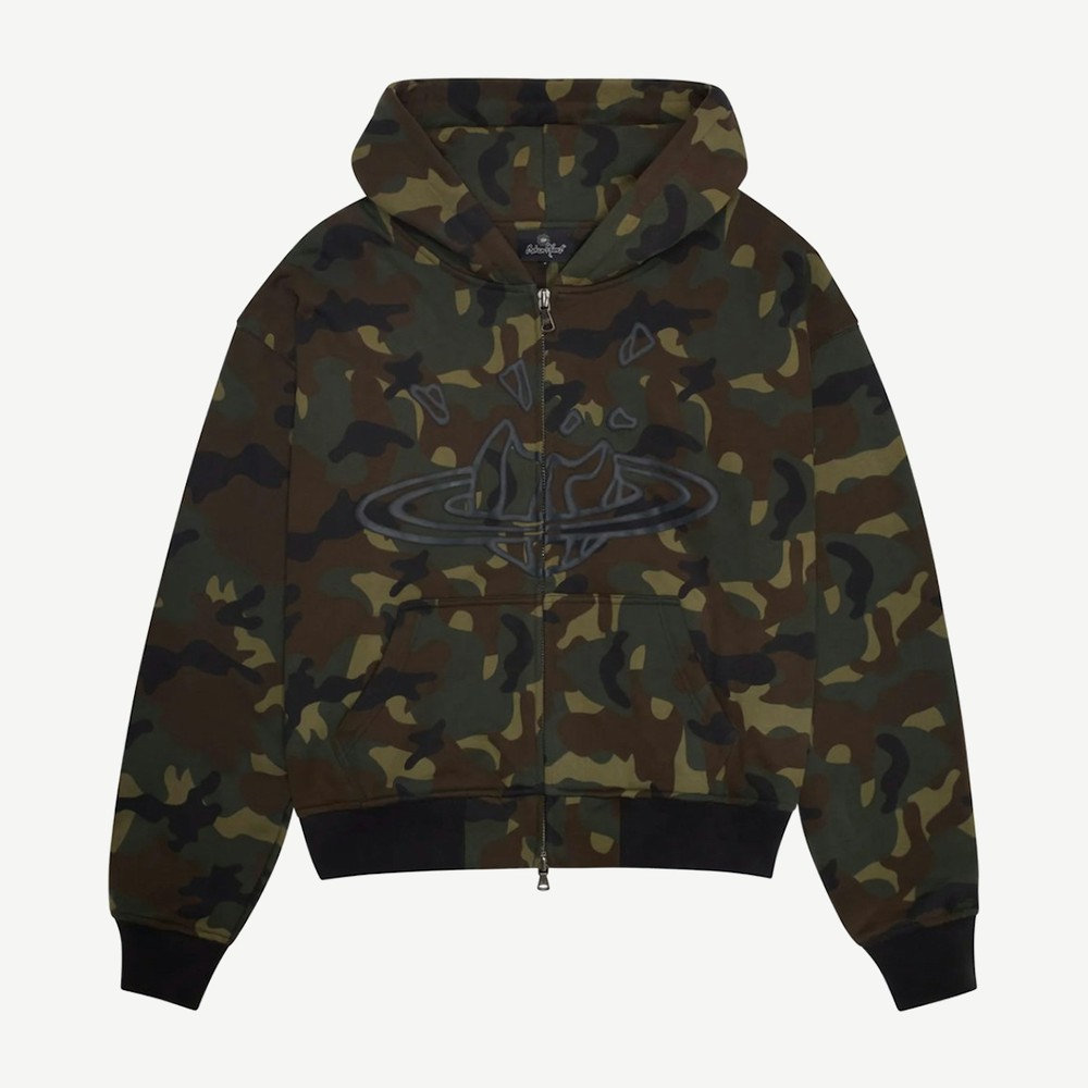 Camo Planet Zip Up Hoodie Camo Green