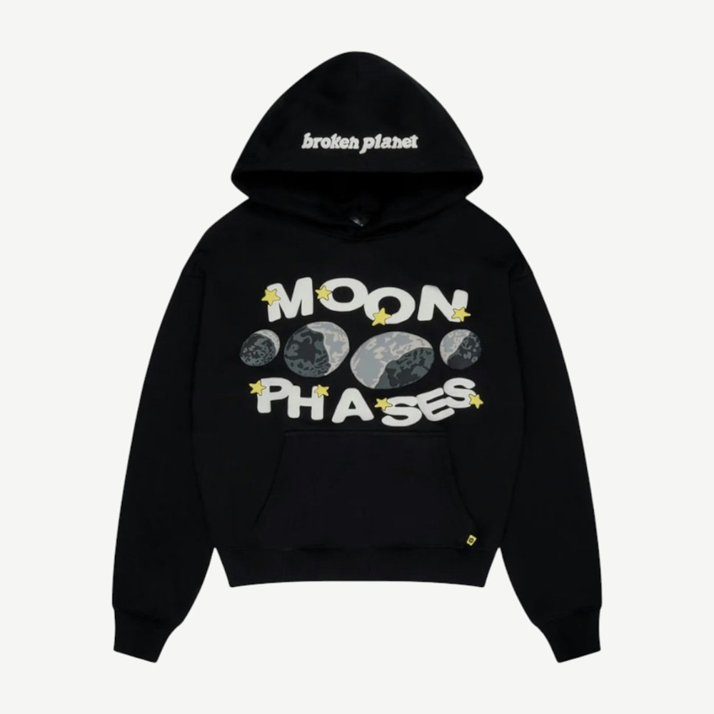 Moon Phases Hoodie Midnight Black