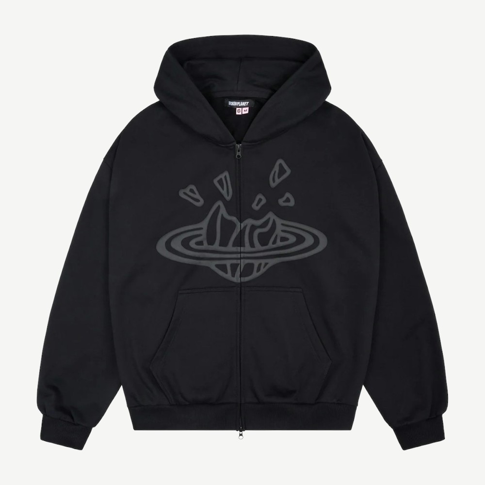 Zip Up Hoodie Midnight Black