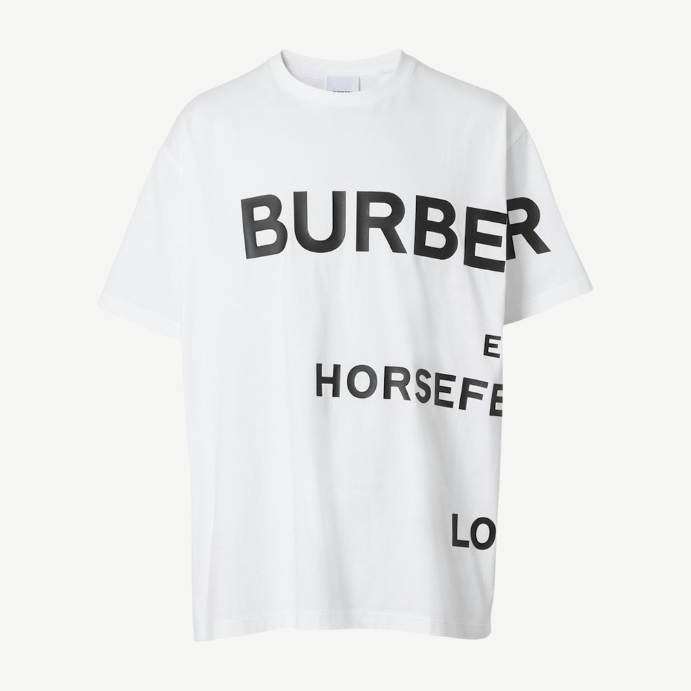 Horseferry Print Cotton T Shirt White Black