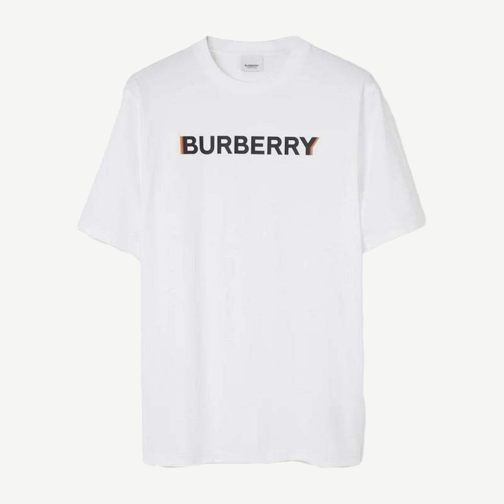 Logo Print T Shirt White Black