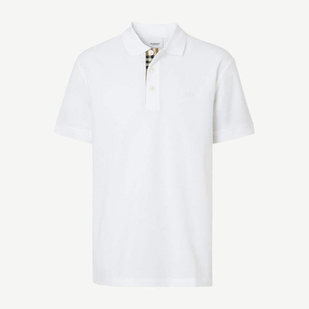 Monogram Motif Cotton Pique Polo White Archive Beige