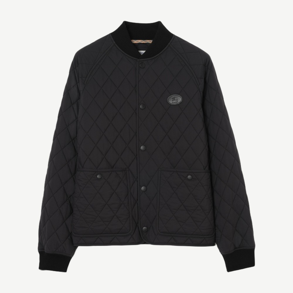 Quilted Nylon Jacket Black