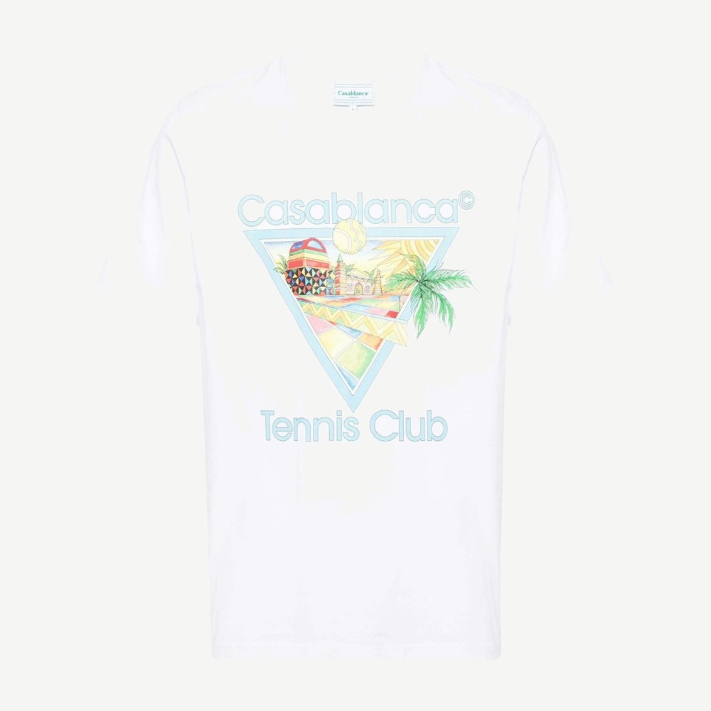 Afro Cubism Tennis Club T Shirt White Multicolor
