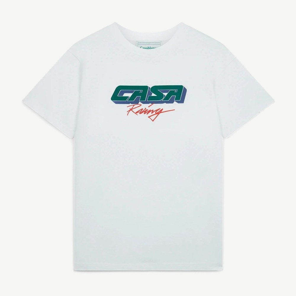 Casa Racing 3d Printed Oversized T Shirt White