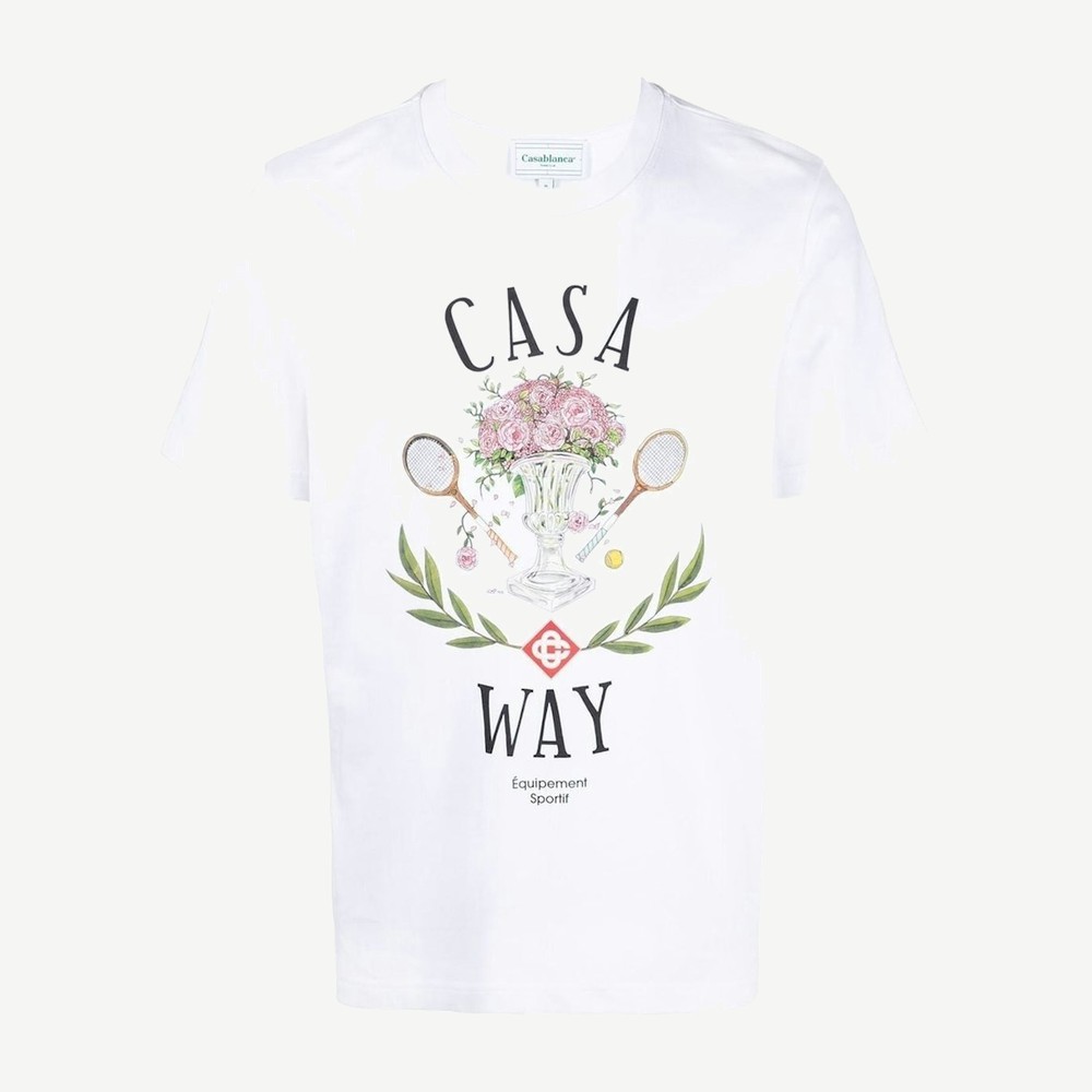 Casa Way Print Organic Cotton T Shirt White