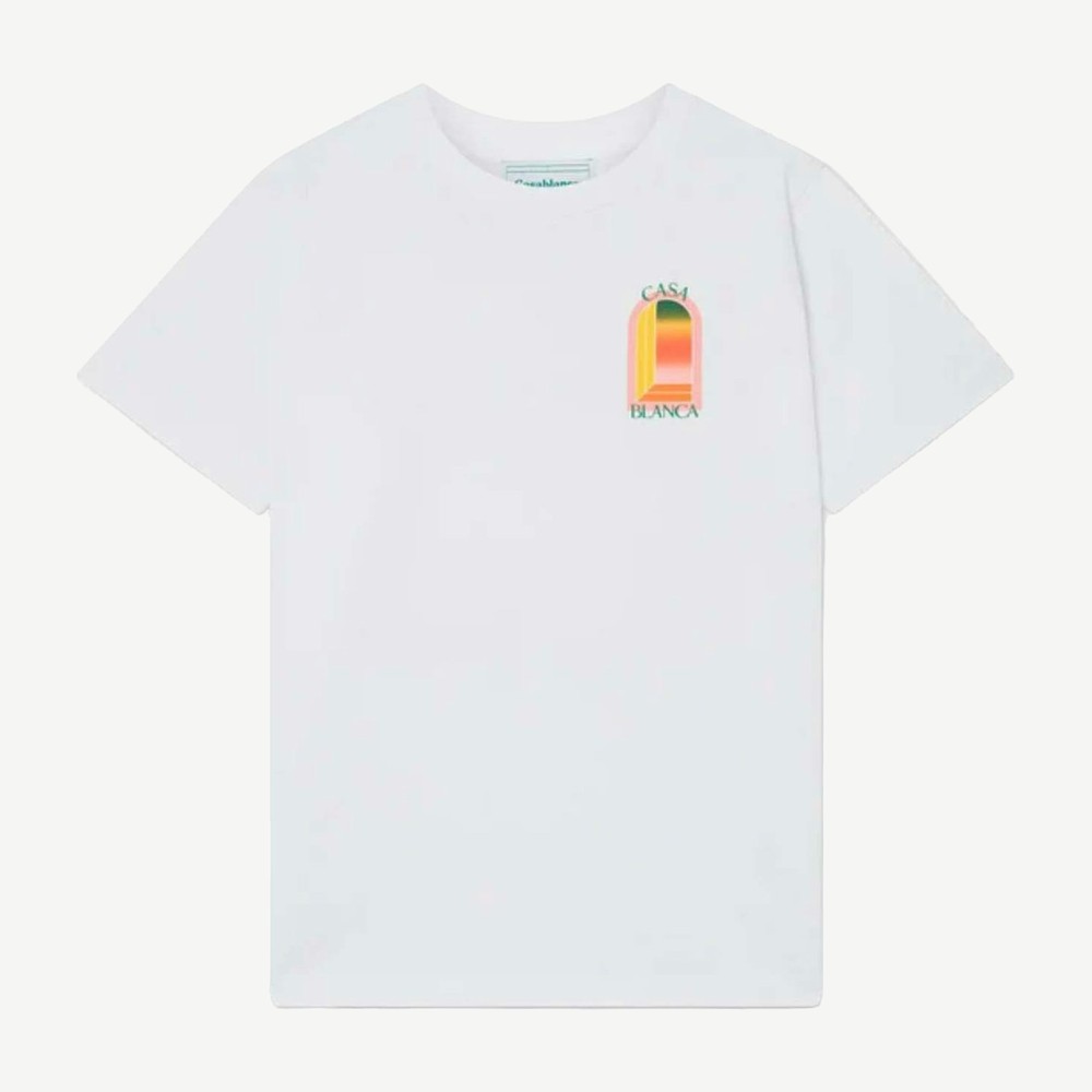 Gradient Arch Logo T Shirt White