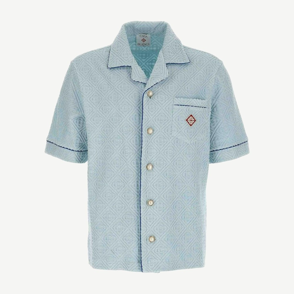 Toweling Monogram Shirt Light Blue