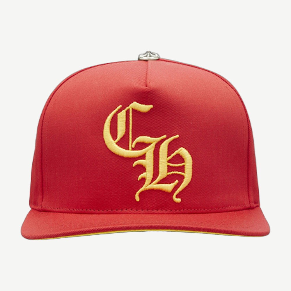 Ch Silver Button Hat Red Yellow