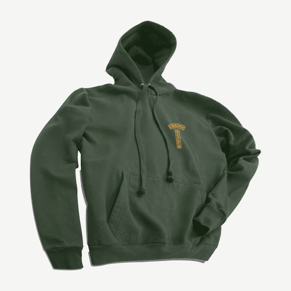 Green Hoodie Green Orange