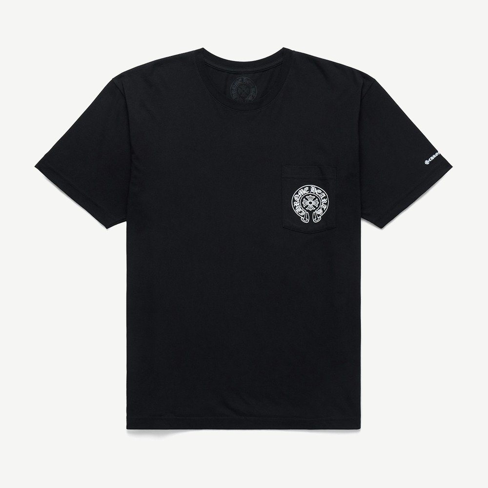 Horse Shoe Logo Pocket T Shirt Black