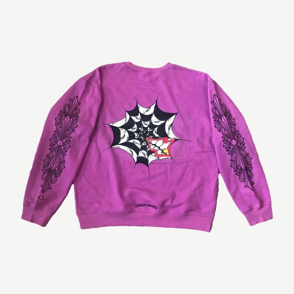 Matty Boy Spider Web Crewneck Sweatshirt Purple