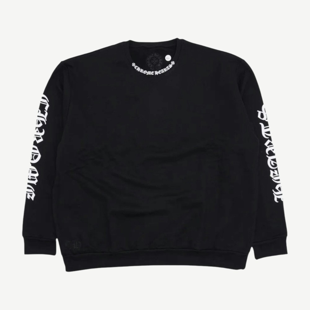 Neck Logo L S Sweatshirt Black