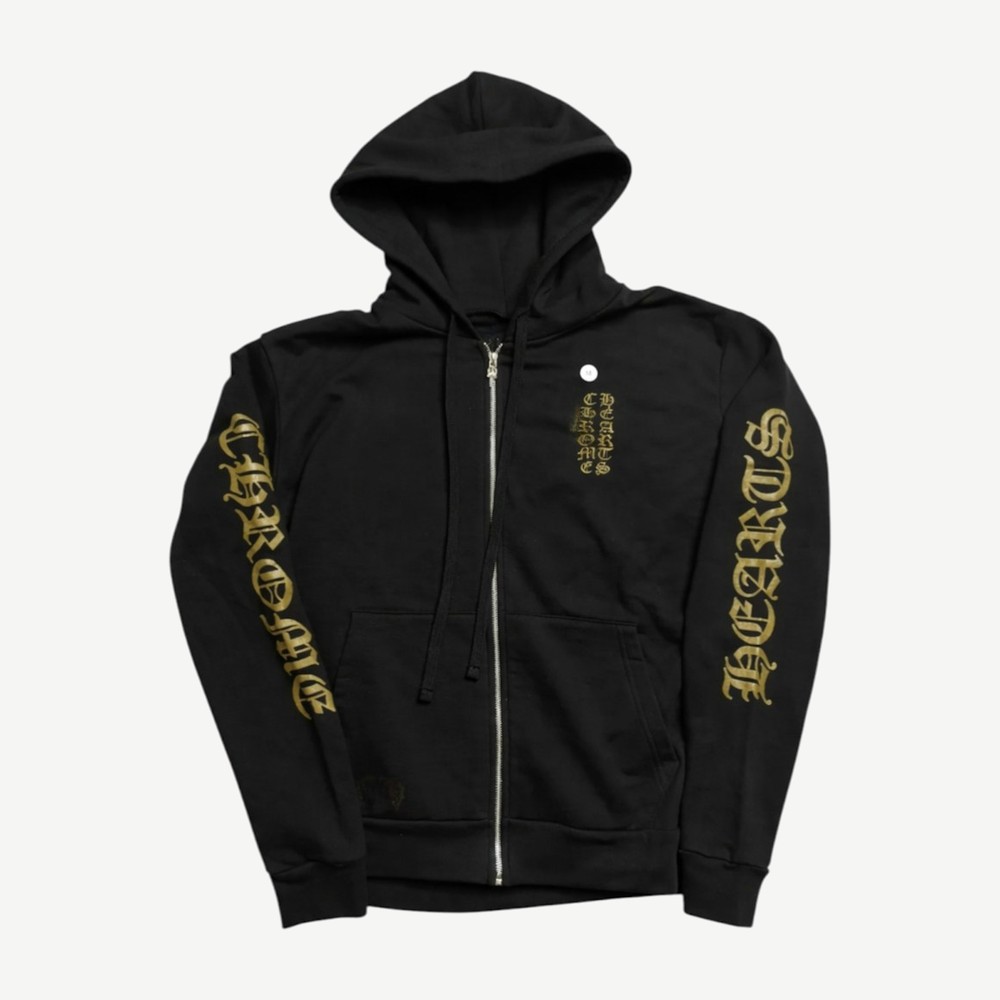 Vertical Logo Zip Up Hoodie Black Army Green