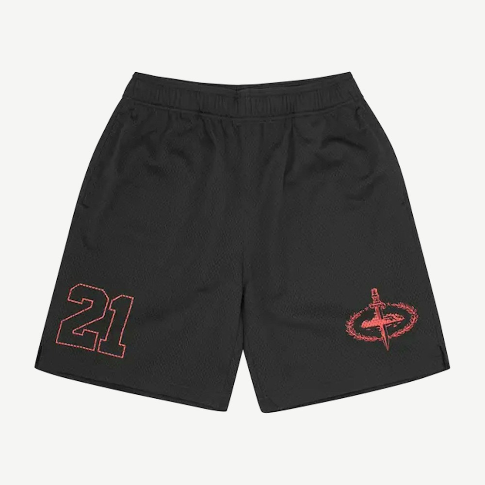X Slaughter Gang 21 Savage Mesh Shorts Black