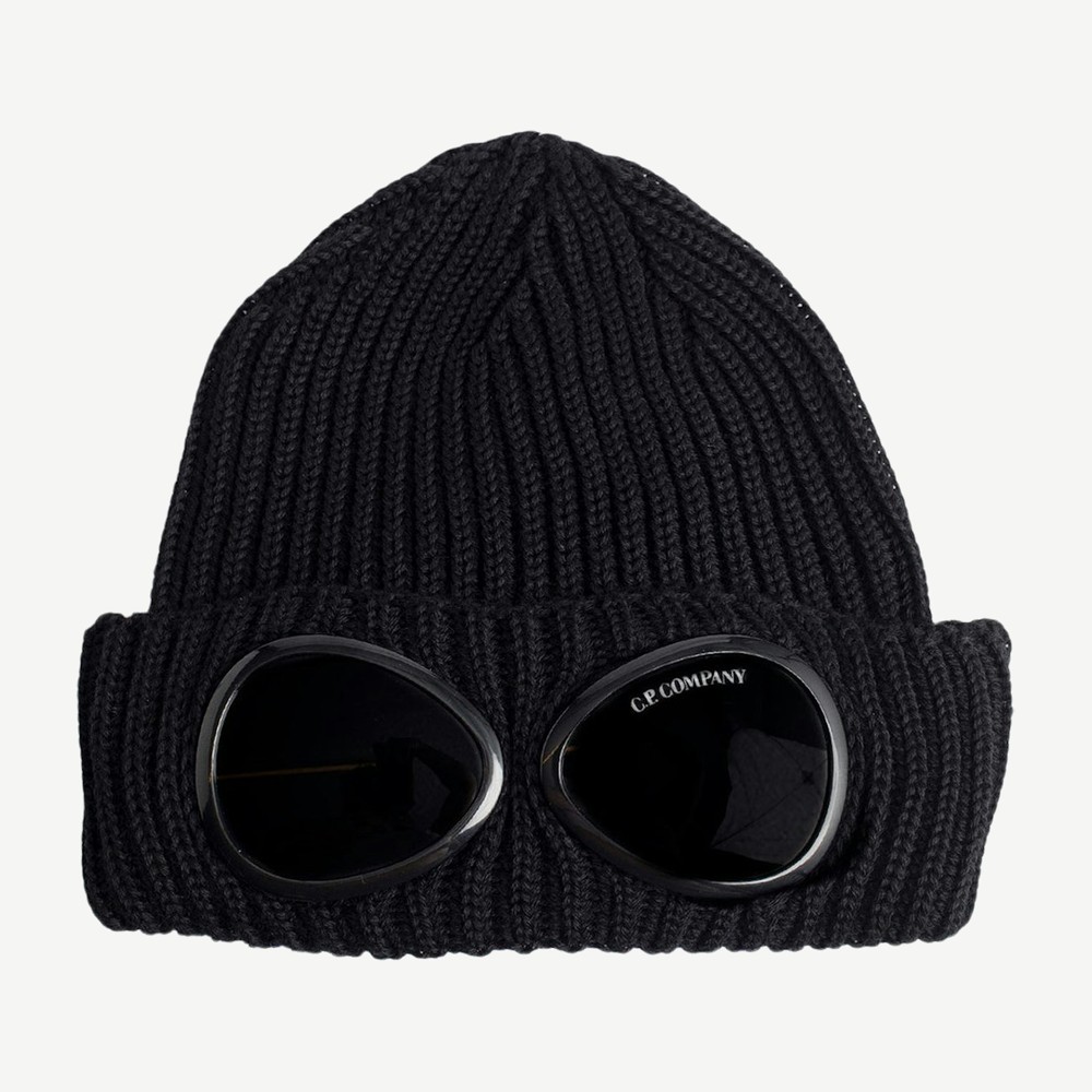 Cotton Goggle Beanie Black