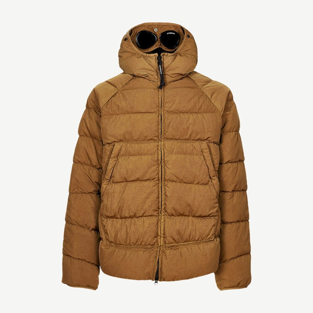 Eco Chrome R Hooded Down Goggle Jacket Bronze Brown