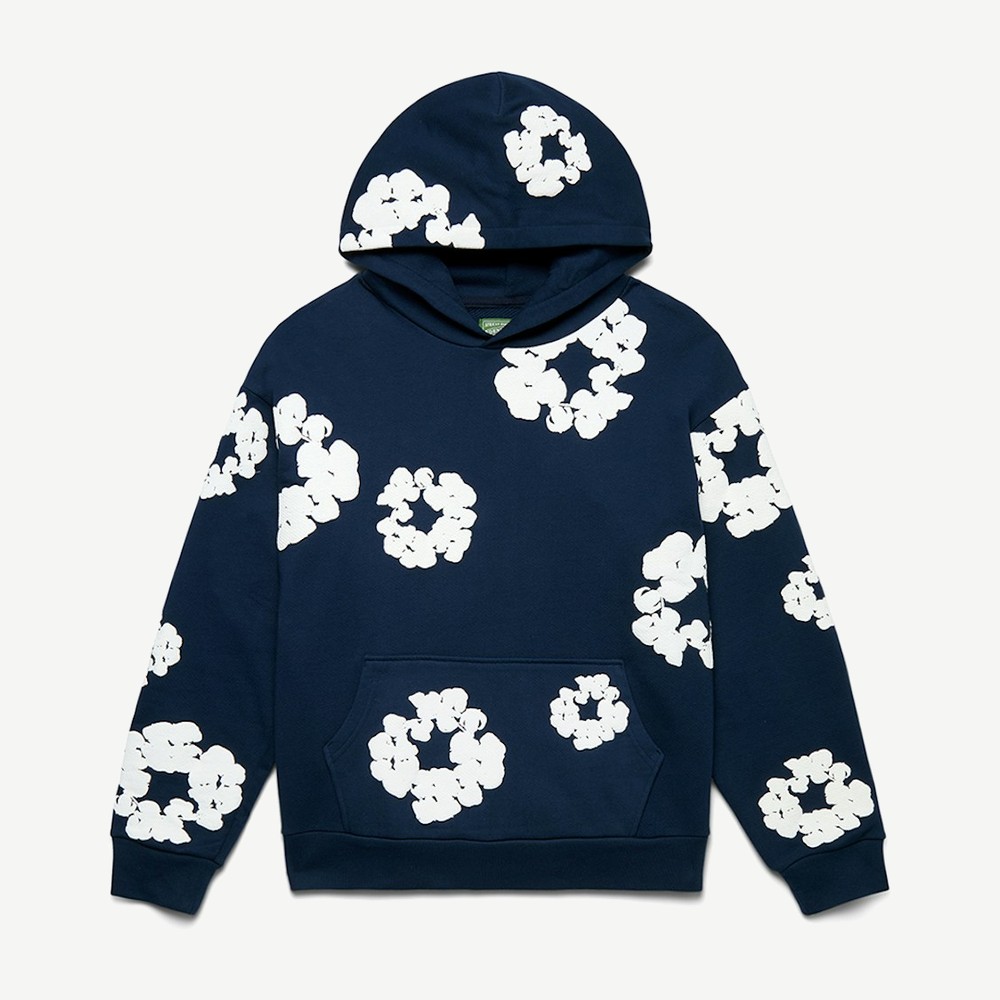 Cotton Wreath Crewneck Navy