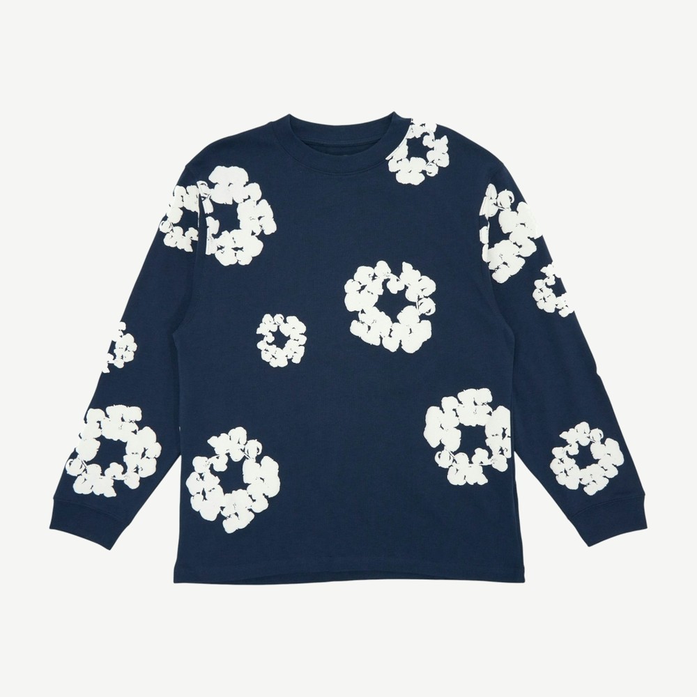 Cotton Wreath Tee Navy