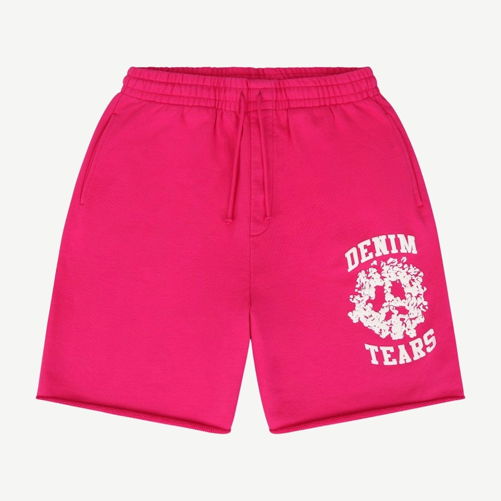 Denim University Sweat Shorts Pink White