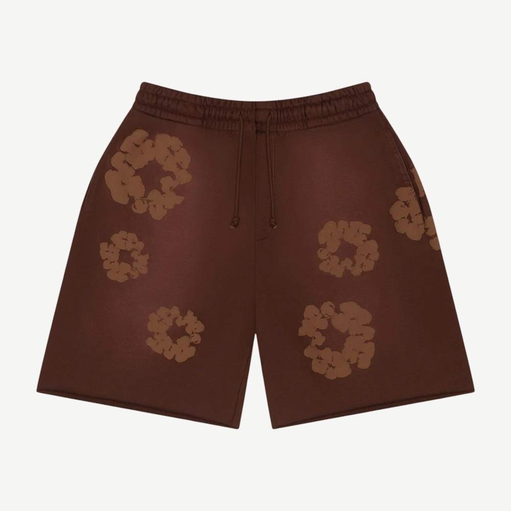 Mono Cotton Wreath Sweat Shorts Brown